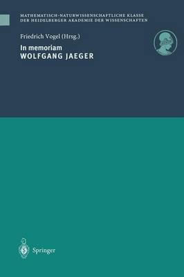 In memoriam Wolfgang Jaeger - cover