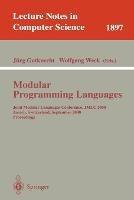 Modular Programming Languages: Joint Modular Languages Conference, JMLC 2000 Zurich, Switzerland, September 6-8, 2000 Proceedings - cover