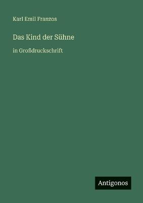 Das Kind der Sühne: in Großdruckschrift - Karl Emil Franzos - cover