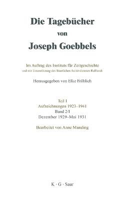 Dezember 1929 - Mai 1931 - cover