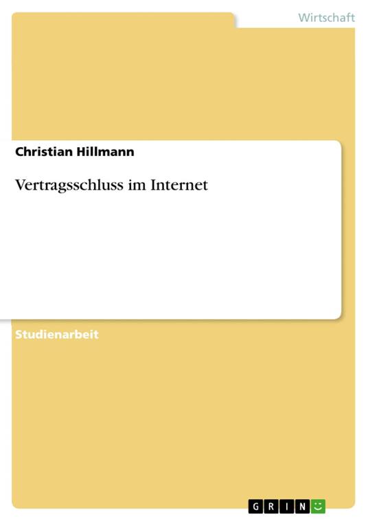 Vertragsschluss im Internet