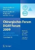 Chirurgisches Forum und DGAV 2009: für experimentelle und klinische Forschung 126.Kongress der Deutschen Gesellschaft für Chirurgie, München, 28.4.-1.5.2009 - cover