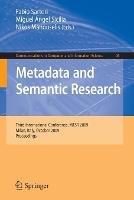 Metadata and Semantic Research: Third International Conference, MTSR 2009, Milan, Italy, October 1-2, 2009. Proceedings - cover