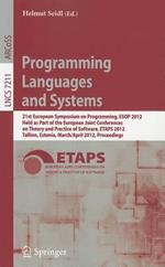 Programming Languages and Systems: 21st European Symposium on Programming, ESOP 2012, Held as Part of the European Joint Conferences on Theory and Practice of Software, ETAPS 2012, Tallinn, Estonia, March 24 - April 1, 2012, Proceedings