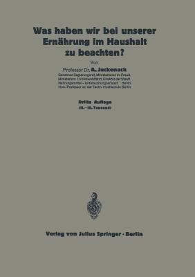 Was haben wir bei unserer Ernährung im Haushalt zu beachten?: 6. Heft - A. Juckenack - cover