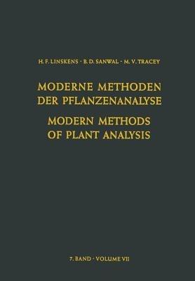 Modern Methods of Plant Analysis / Moderne Methoden der Pflanzenanalyse - cover