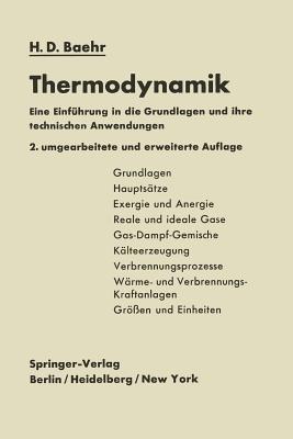 Thermodynamik: Eine Einführung in die Grundlagen und ihre technischen Anwendungen - Hans Dieter Baehr - cover