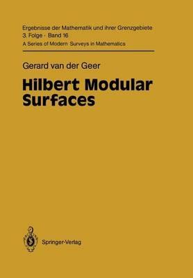 Hilbert Modular Surfaces - Gerard van der Geer - cover