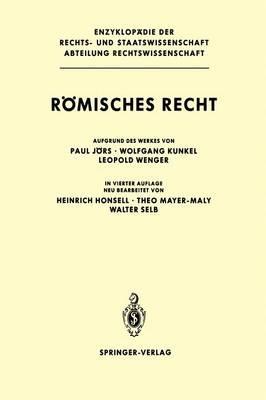 Römisches Recht - Paul Jörs,Wolfgang Kunkel,Leopold Wenger - cover