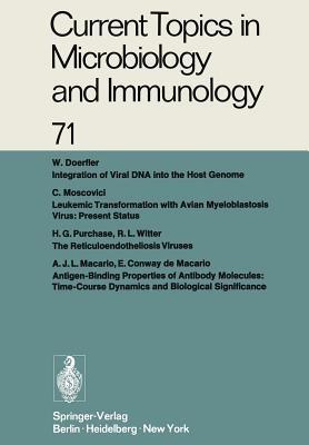 Current Topics in Microbiology and Immunology / Ergebnisse der Mikrobiologie und Immunitätsforschung: Volume 71 - W. Arber,W. Braun,F. Cramer - cover