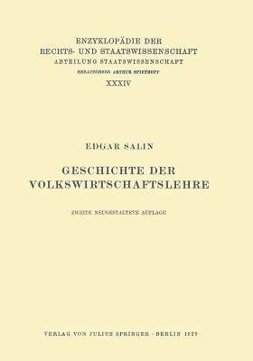 Geschichte der Volkswirtschaftslehre - Edgar Salin - cover
