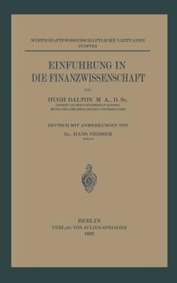 Einführung in die Finanzwissenschaft: 5. Band - Hugh Dalton,Hans Neisser - cover