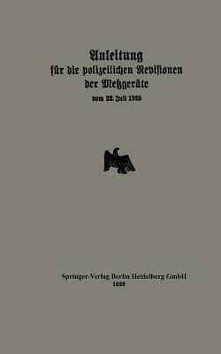 Anleitung für die polizeilichen Revisionen der Metzgeräte vom 22. Juli 1925 - cover