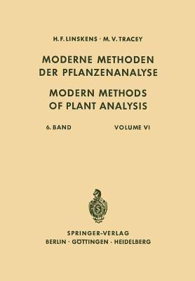 Modern Methods of Plant Analysis / Moderne Methoden der Pflanzenanalyse - H. F. Linskens,M. V. Tracey,Ulrich Beiss - cover