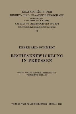 Rechtsentwicklung in Preussen - Eberhard Schmidt - cover