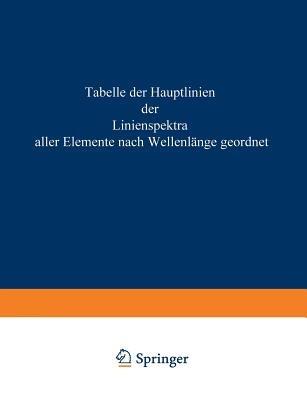 Tabelle der Hauptlinien der Linienspektre aller Elemente nach Wellenlänge geordnet - H. Kayser,Rudolf Ritschl - cover
