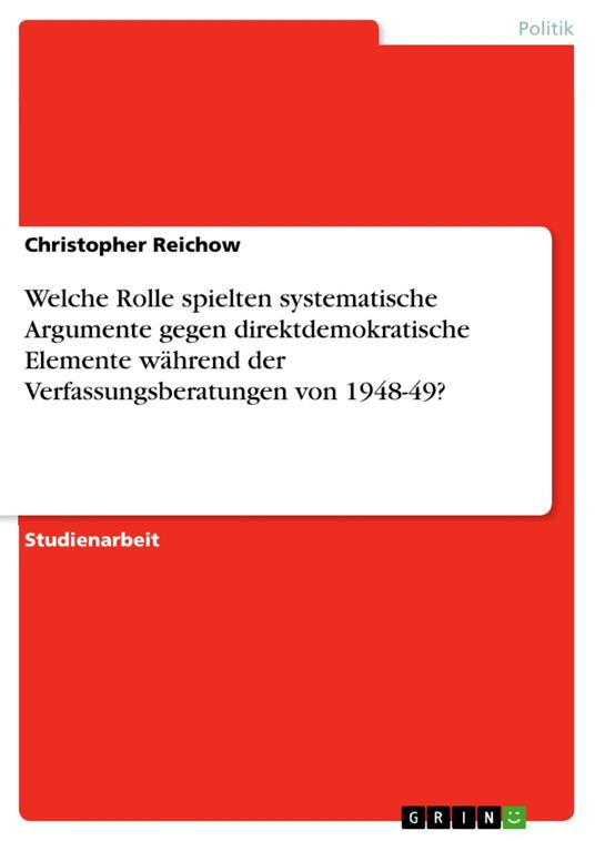 Welche Rolle spielten systematische Argumente gegen direktdemokratische Elemente während der Verfassungsberatungen von 1948-49?
