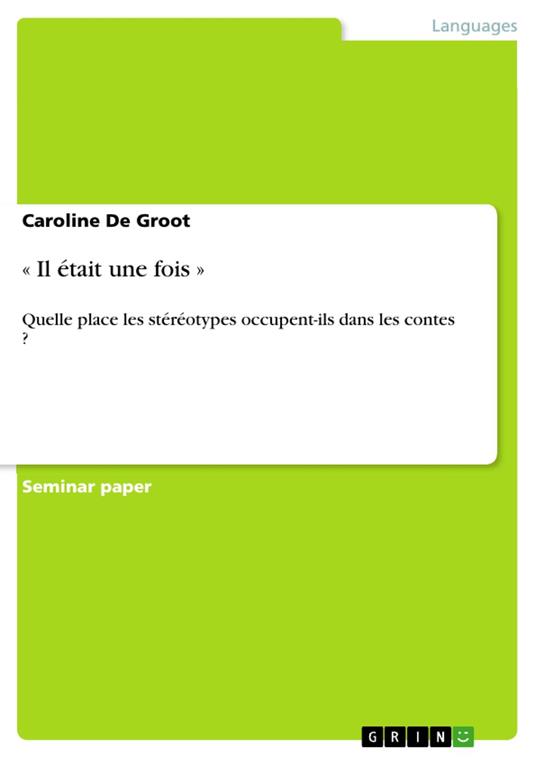 « Il était une fois »