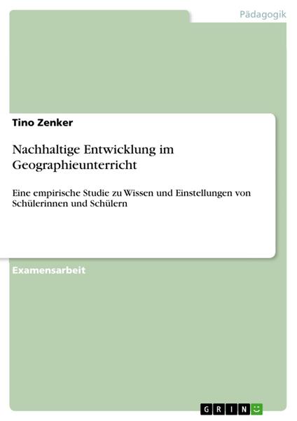 Nachhaltige Entwicklung im Geographieunterricht