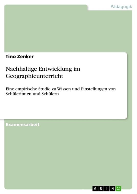 Nachhaltige Entwicklung im Geographieunterricht