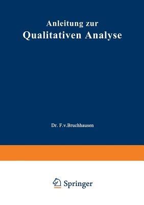 Anleitung zur Qualitativen Analyse - Ernst Schmidt,Johannes Gadamer - cover