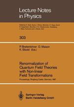 Renormalization of Quantum Field Theories with Non-linear Field Transformations: Proceedings of a Workshop, Held at Ringberg Castle Tegernsee, FRG, February 16–20, 1987