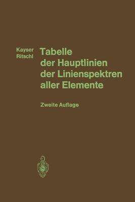 Tabelle der Hauptlinien der Linienspektren aller Elemente nach Wellenlänge geordnet - Heinrich Kayser - cover