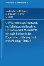 Stoffwechsel (Eiweissstoffwechsel · Kohlehydratstoffwechsel · Fettstoffwechsel · Mineralstoffwechsel) — Biochemie der Körpersäfte — Ernährung — Haut — Immunbiologie — Statistik