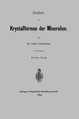 Index der Krystallformen der Mineralien - Victor Goldschmidt - cover