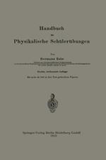 Handbuch für Physikalische Schülerübungen