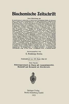 Fütterungsversuch an Ziegen mit Ammoniumacetat, Harnstoff und Hornmehl als Eiweißersatz - Ernst Paasch - cover