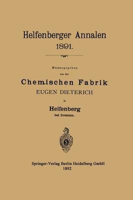 Helfenberger Annalen 1891 - Eugen Dieterich - cover