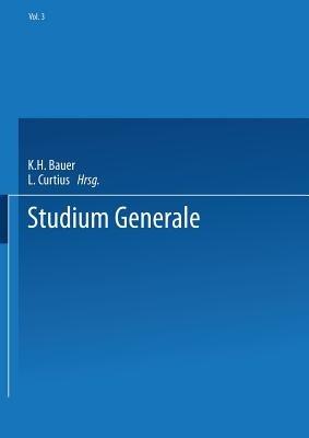 Studium Generale: Eitschrift für die Einheit der Wissenschaften im Zusammenhang ihrer Begriffsbildungen und Forschungsmethoden - Helmuth Plessner - cover