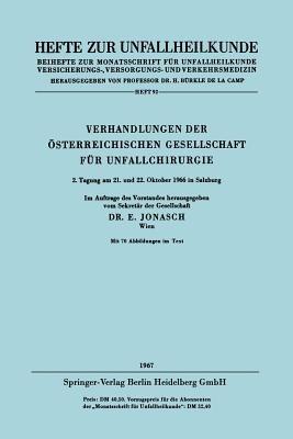 Verhandlungen der Österreichischen Gesellschaft für Unfallchirurgie: 2. Tagung am 21. und 22. Oktober 1966 in Salzburg - cover