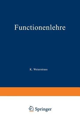Functionenlehre - K. Weierstrass - cover