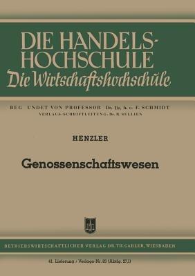 Genossenschaftswesen - Reinhold Henzler - cover