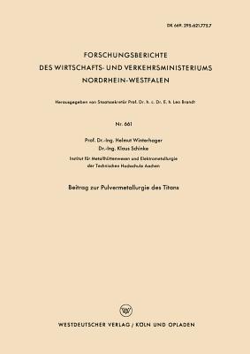 Beitrag zur Pulvermetallurgie des Titans - Helmut Winterhager - cover