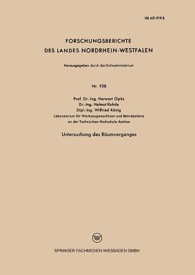 Untersuchung des Räumvorganges - Herwart Opitz - cover