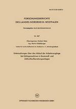 Untersuchungen über den Ablauf der Arbeitsvorgänge bei Schlagmaschinen in Baumwoll- und Zellwollaufbereitungsanlagen