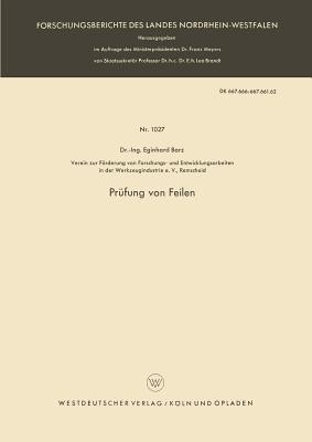 Prüfung von Feilen - Eginhard Barz - cover