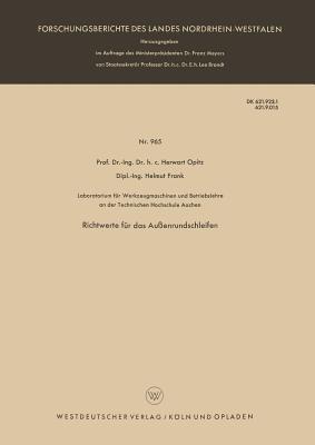 Richtwerte für das Außenrundschleifen - Herwart Opitz - cover