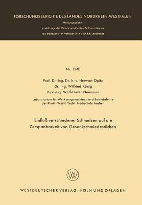 Einfluß verschiedener Schmelzen auf die Zerspanbarkeit von Gesenkschmiedestücken - Herwart Opitz - cover