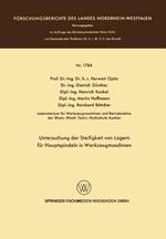Untersuchung der Steifigkeit von Lagern für Hauptspindeln in Werkzeugmaschinen
