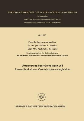 Untersuchung über Grundlagen und Anwendbarkeit von Vertriebskosten-Vergleichen - Joseph Mathieu - cover