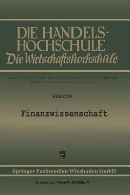 Finanzwissenschaft - Richard Herzog - cover