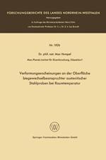 Verformungserscheinungen an der Oberfläche biegewechselbeanspruchter austenitischer Stahlproben bei Raumtemperatur