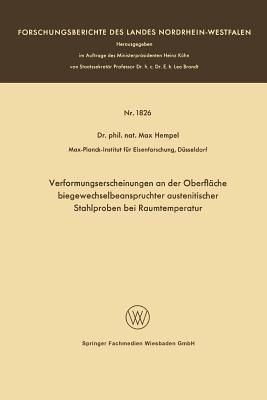Verformungserscheinungen an der Oberfläche biegewechselbeanspruchter austenitischer Stahlproben bei Raumtemperatur - Max Hempel - cover