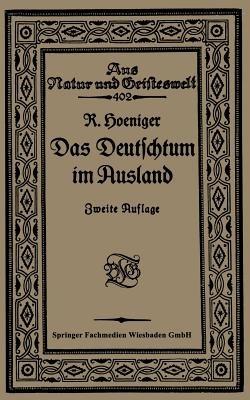 Das Deutschtum im Ausland vor dem Weltkrieg - Robert Hoeniger - cover