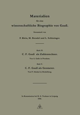 Materialien für eine wissenschaftliche Biographie von Gauß - F. Klein,M. Brendel,L. Schlesinger - cover