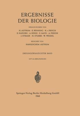 Ergebnisse der Biologie: Dreiundzwanzigster Band - cover